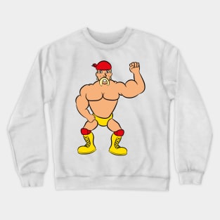 cartoon 80's 90's wrestler tanned muscles Crewneck Sweatshirt